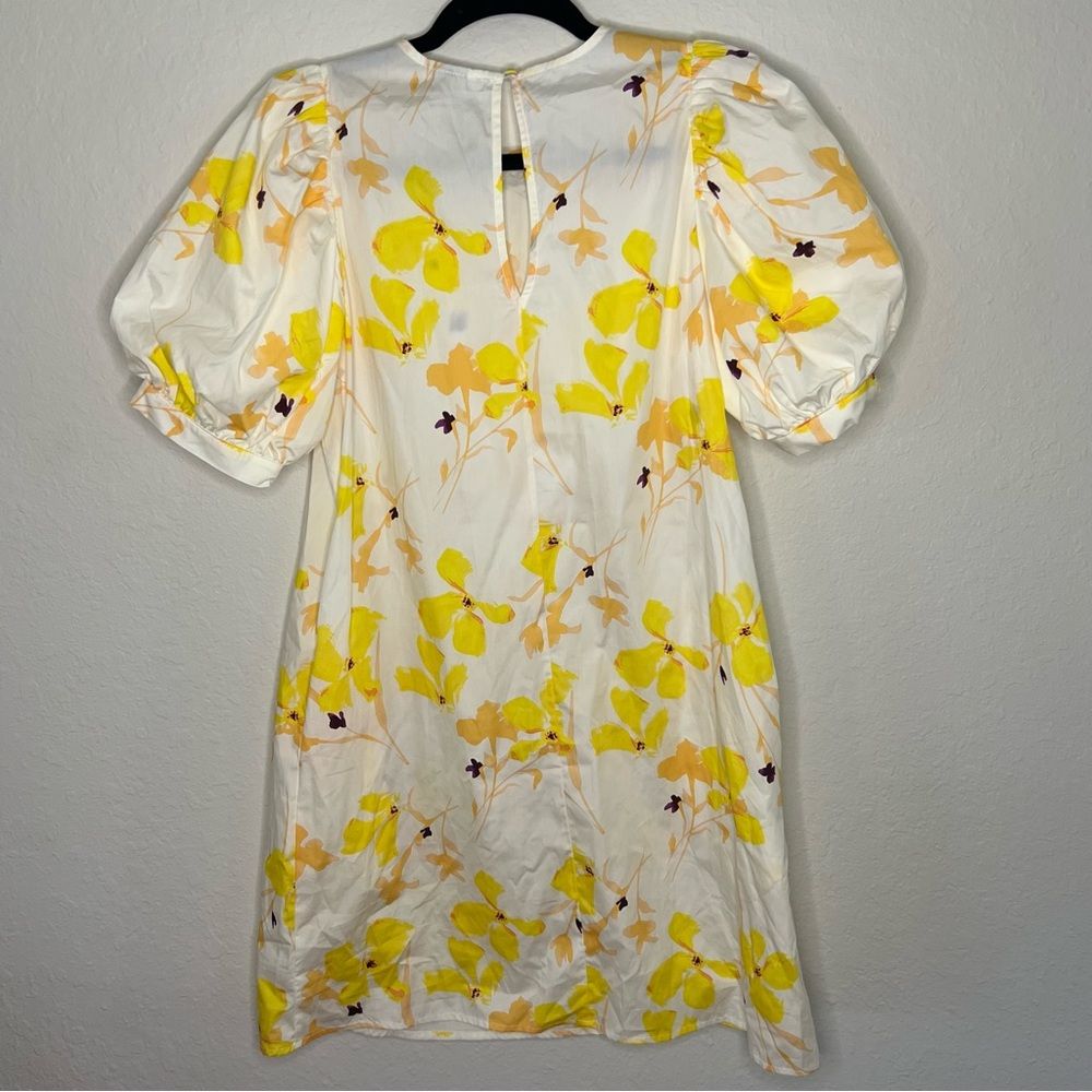 A New Day Puffy Sleeve Floral Midi Dress With Pockets Small